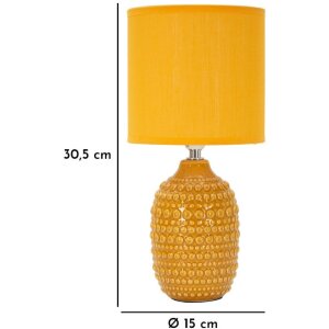 Mauro Ferretti Nachttischleuchte Punkte E14 Ø 15x30,5 cm ocker