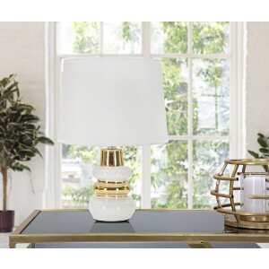 Luminoară de masă Mauro Feretti Liara E14 ⌀ 23x32 cm alb auriu