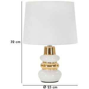 Luminoară de masă Mauro Feretti Liara E14 ⌀ 23x32 cm alb auriu