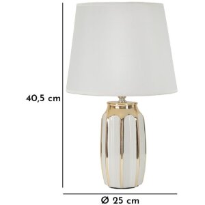 Mauro Ferretti Tischleuchte Cassy E27 Ø 25x40,5 cm weiß gold