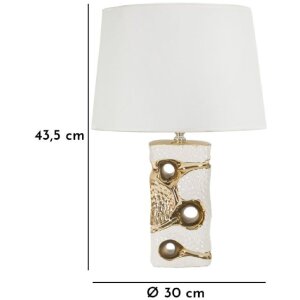 Luminoare de masă Mauro Ferretti Florida E27 ∅ 30 x 43,5 cm alb auriu