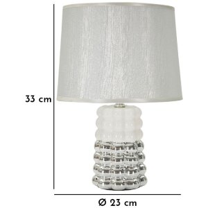 Mauro Ferretti Tischleuchte Lace E14 Ø 23x33 cm weiß silber