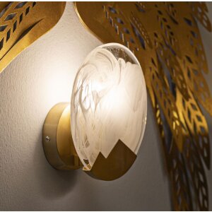 Mauro Ferretti Wandleuchte Mond E14 Ø 20x10 cm gold weiß