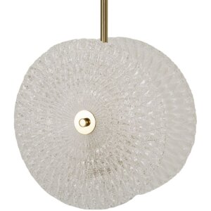 Luminoare de tavan Mauro Ferretti din sticla, E14, dimensiuni 35x18x80 cm, aur alb