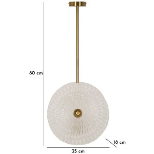 Luminoare de tavan Mauro Ferretti din sticla, E14, dimensiuni 35x18x80 cm, aur alb