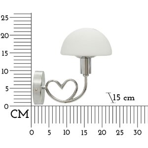Mauro Ferretti Lampa de perete Lovy E14 argintiu alb 23x15x22 cm