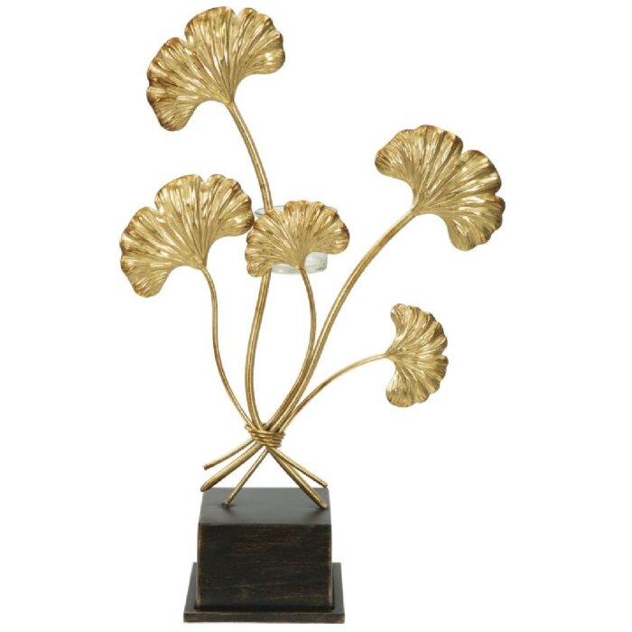 Mauro Ferretti Iris Suport de Lumânare Auriu Negru 29x12,5x44 cm