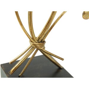 Mauro Ferretti Iris Suport de Lumânare Auriu Negru 29x12,5x44 cm