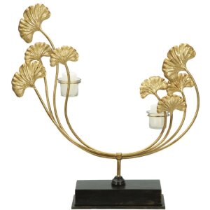 Mauro Ferretti Kerzenhalter Iris 50x12x55 cm gold schwarz