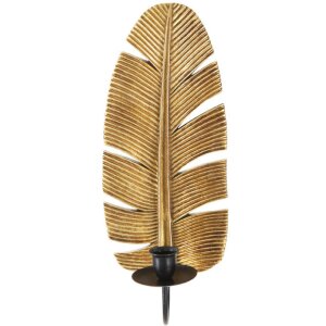 Mauro Ferretti Wandkerzenhalter Blatt 12,8x8,9x31,2 cm...