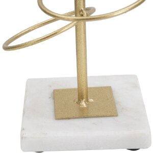 Mauro Ferretti Kerzenhalter Ringe14x13x50,5 cm goldfarben weiß