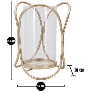 Mauro Ferretti Kerzenhalter Glox Dunkel Ø 16x21,5 cm bronzefarben