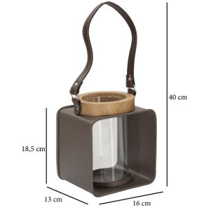 Mauro Ferretti Laterne 16x13x18,5 cm braun