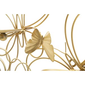Mauro Ferretti Suport de perete Fluturi 3-flăcări 61x12x34 cm aurii