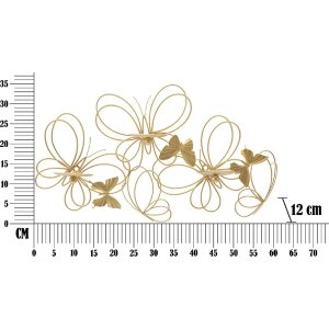 Mauro Ferretti Suport de perete Fluturi 3-flăcări 61x12x34 cm aurii