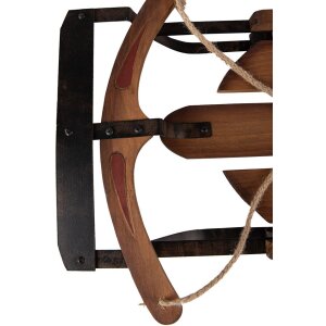 Clayre & Eef Decorative Sleigh Wood Iron Brown 71x39x14 cm Vintage Style