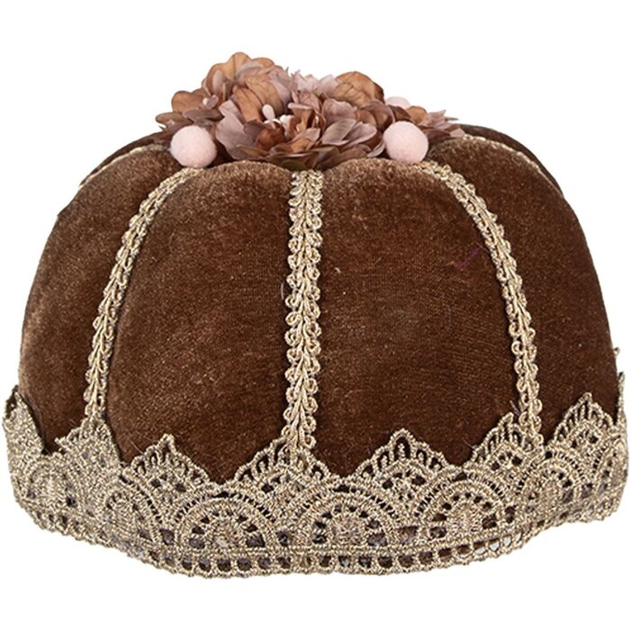 Clayre & Eef Decorare tort Brown-Gold Ø15x10 cm