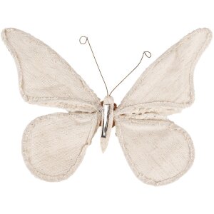 Clayre & Eef Dekoration Schmetterling Beige 30x3x24 cm