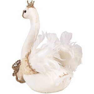 Clayre & Eef Deko Schwan Weiß-Beige 28x14x28 cm...