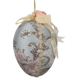 Clayre & Eef Deko Anhänger Ei Blau Ø15x21...