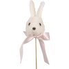 Clayre & Eef Plant Plug Rabbit alb roz 7x7x33 cm