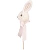 Clayre & Eef Plant Plug Rabbit alb roz 7x7x33 cm