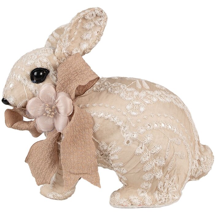 Clayre & Eef Iepure decorativ bej 26x15x23 cm Decorațiune de Paște în stil rural