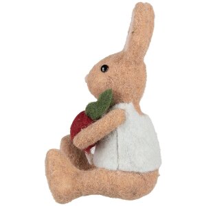 Clayre & Eef Deko Kaninchen mit Radieschen Braun...