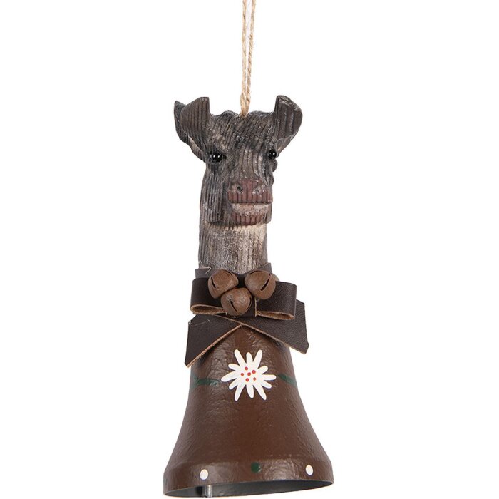 Clayre & Eef Deko Kuhglocke Retro Holz Eisen 7x8x15 cm Vintage Stil
