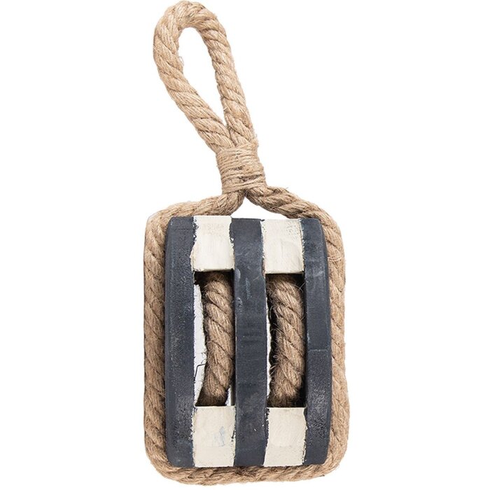 Clayre & Eef Bloc decorativ cu scripeți negru maro 14x12x21 cm stil vintage