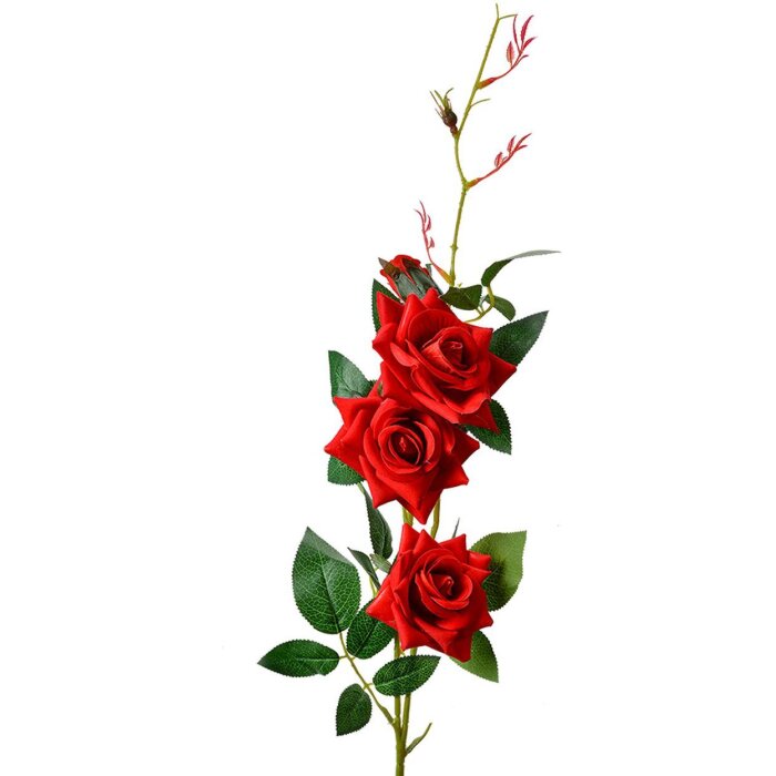 Clayre & Eef ramură decorativă petale de trandafir roșu 83 cm roșu verde