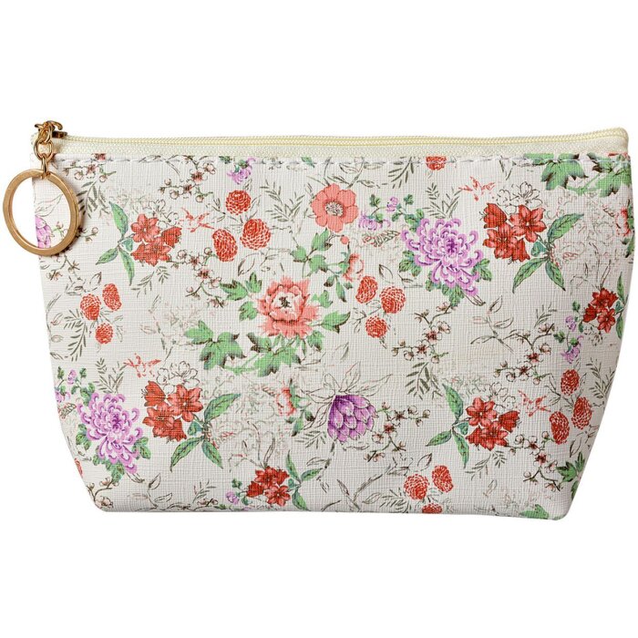 Juleeze JZTB0086 Geantă de toaletă Bej Roz 21x5x13 cm PU Model floral