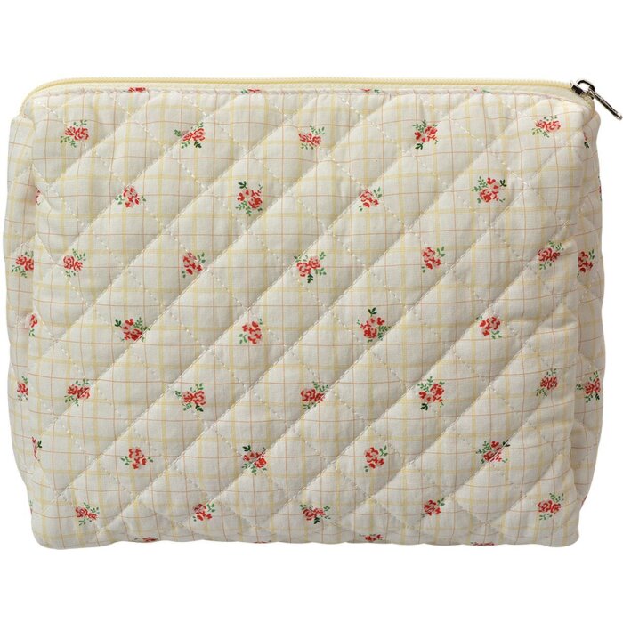 Juleeze JZTB0088 Pungă de toaletă Beige Rose Pattern 25x5x22 cm Bumbac
