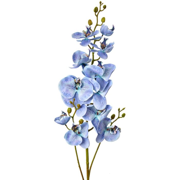 Clayre & Eef Deko-Zweig Blumen Blau-Grün 116 cm Kunststoff