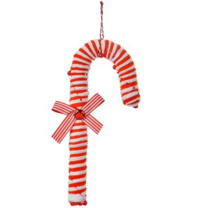 Clayre & Eef 66102S Etichetă de Crăciun baston de zahăr 10x3x26 cm roșu alb