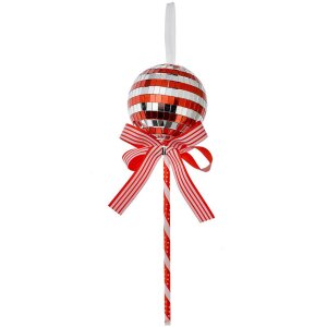 Clayre & Eef 66115R Pandantiv Lollipop Roșu Argint Ø9x25 cm Plastic