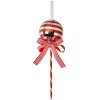 Clayre & Eef 66115R Pandantiv Lollipop Roșu Argint Ø9x25 cm Plastic