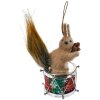 Clayre & Eef umeraș decorativ veveriță pe tambur maro auriu 10x6x11 cm