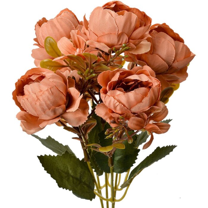 Clayre & Eef 6PL0381O Floare artificială Orange 34 cm Peony Plastic