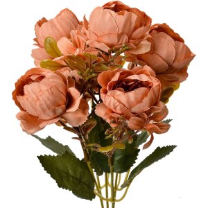 Clayre & Eef 6PL0381O Floare artificială Orange 34 cm Peony Plastic