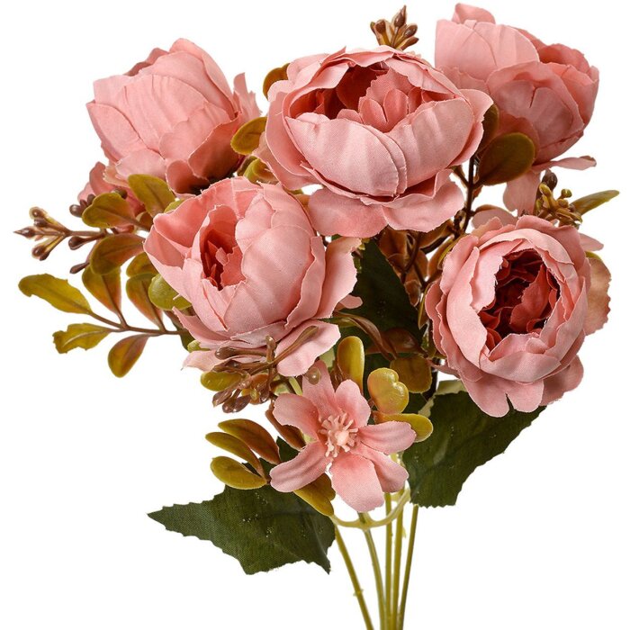 Clayre & Eef 6PL0381P Floare artificială roz 12x10x34 cm Plastic