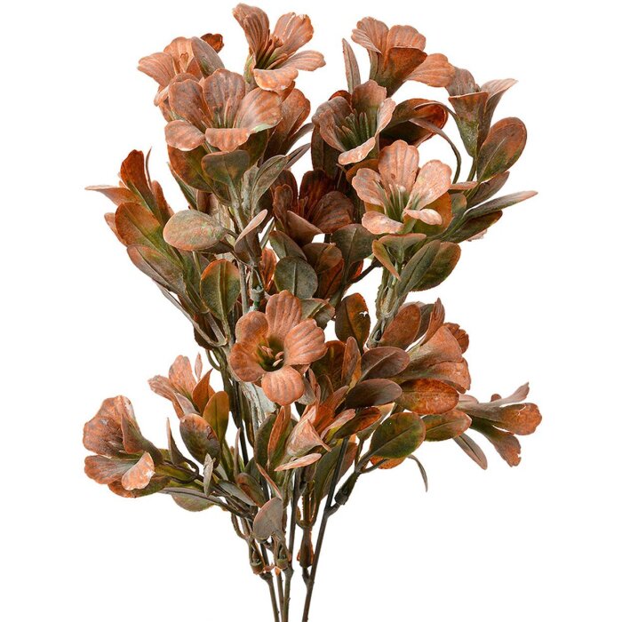 Clayre & Eef Deko-Zweig Orange-Grün 8x8x35 cm künstlicher Blütenzweig