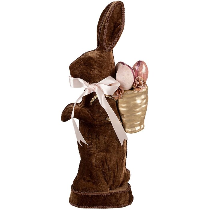 Clayre & Eef Deko-Kaninchen Braun 22x9x52 cm Landhausstil Osterfigur