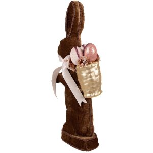 Clayre & Eef Deko-Kaninchen Braun 22x9x52 cm Landhausstil Osterfigur