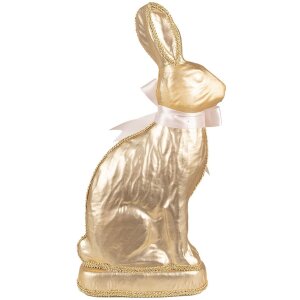 Clayre & Eef iepure decorativ auriu 22x8x40 cm plastic textil