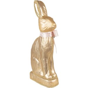 Clayre & Eef iepure decorativ auriu 22x8x40 cm plastic textil