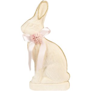 Clayre & Eef Deko-Kaninchen Beige 22x8x41 cm Textil...