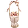 Clayre & Eef Coș decorativ roz Ø20x47 cm Stil rustic cu fundițe Puișori