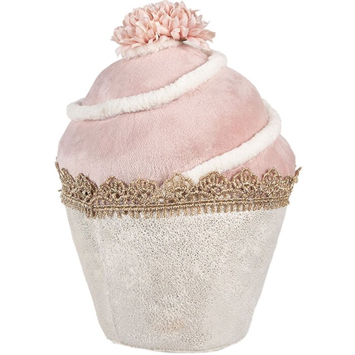 Clayre & Eef Dekoration Cupcake Rosa Beige Ø11x16cm