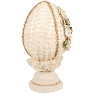 Clayre & Eef Ou decorativ bej Ø20x39 cm Decorațiune de primăvară stil vintage